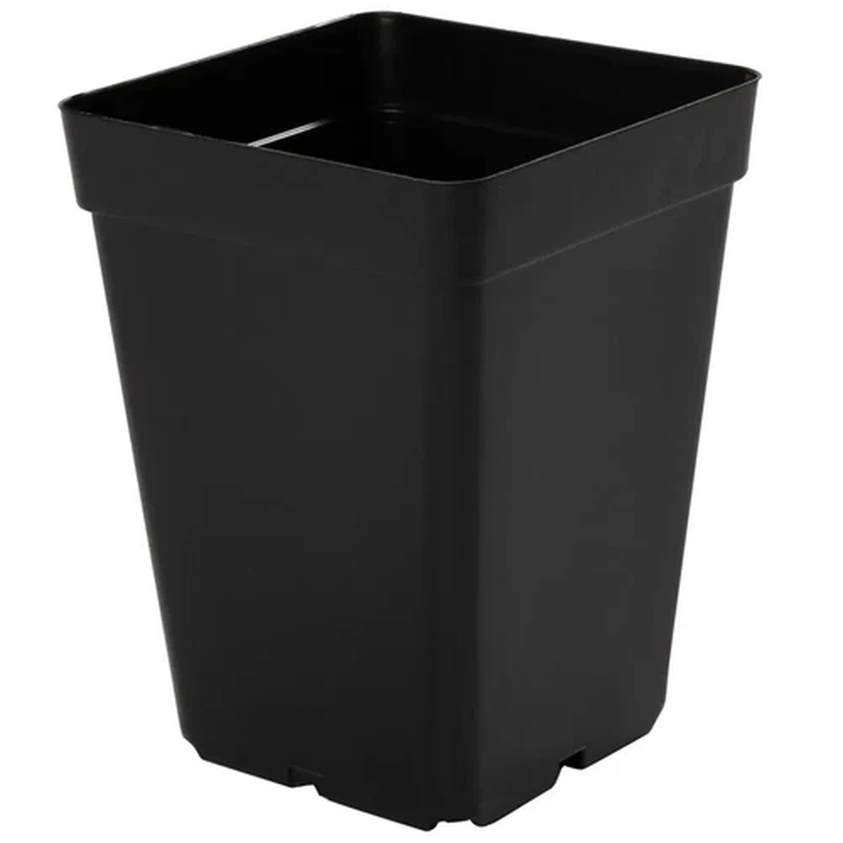 3 Litre Square Plant Pots 15cm ( 6" ) Black Plastic Seed Flower Pot