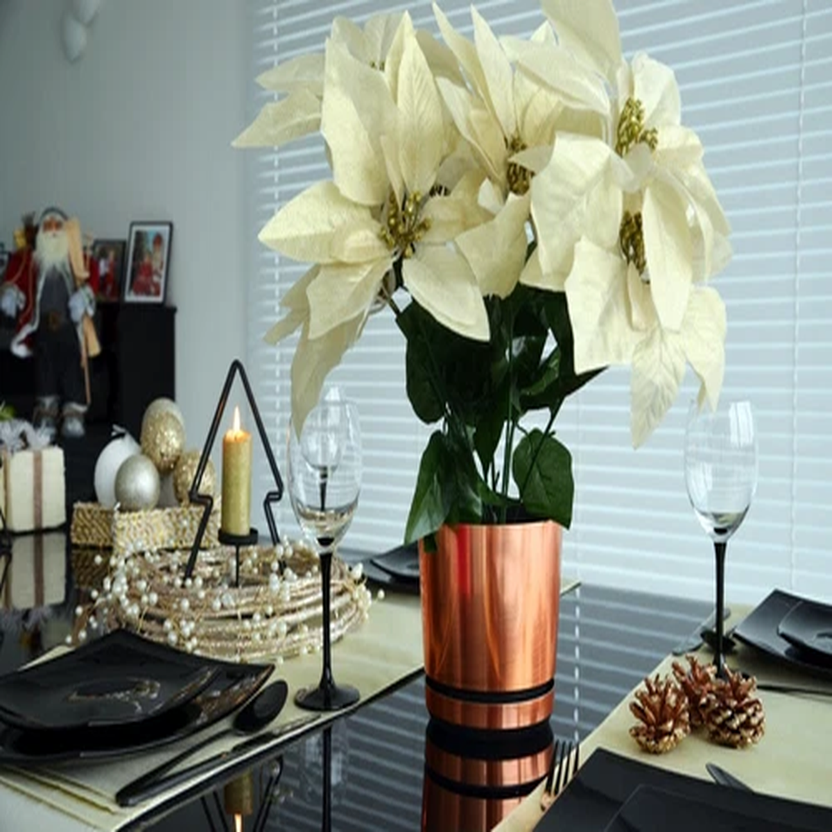 Modern Plastic Flower Plant Pot Small Large Copper Indoor Planter With Saucer