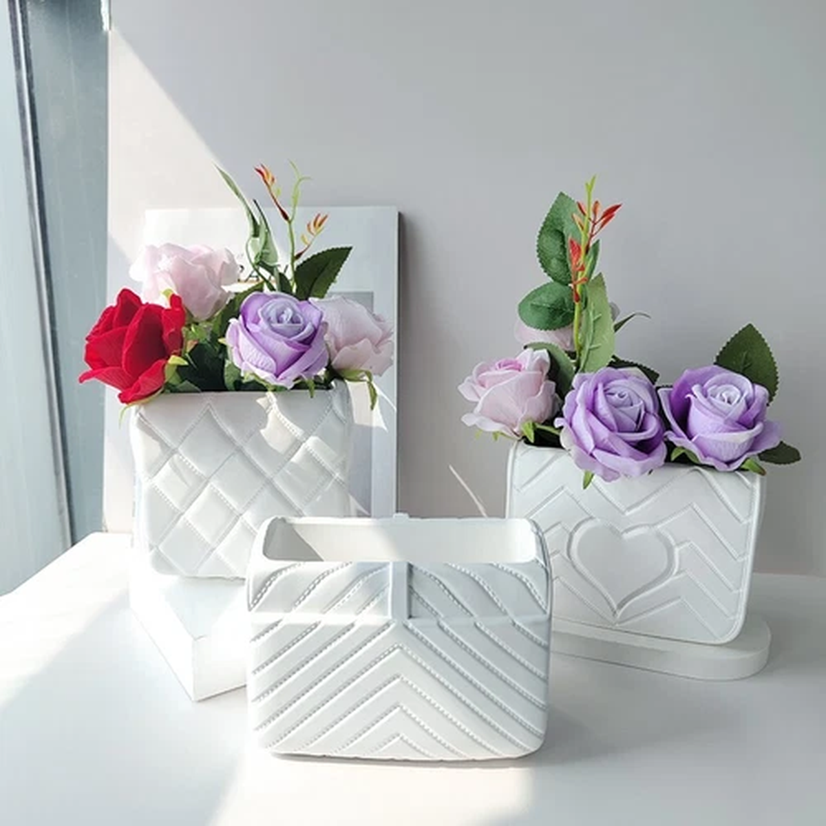 3D Bag Silicone Mold Concrete Pot Cement Flowerpot Planter Mold Wedding souvenir