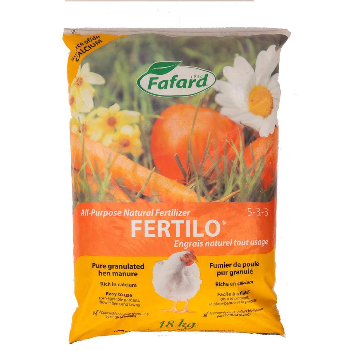 Fafard Fertilo All Purpose Natural Fertilizer 5-3-3 18kg