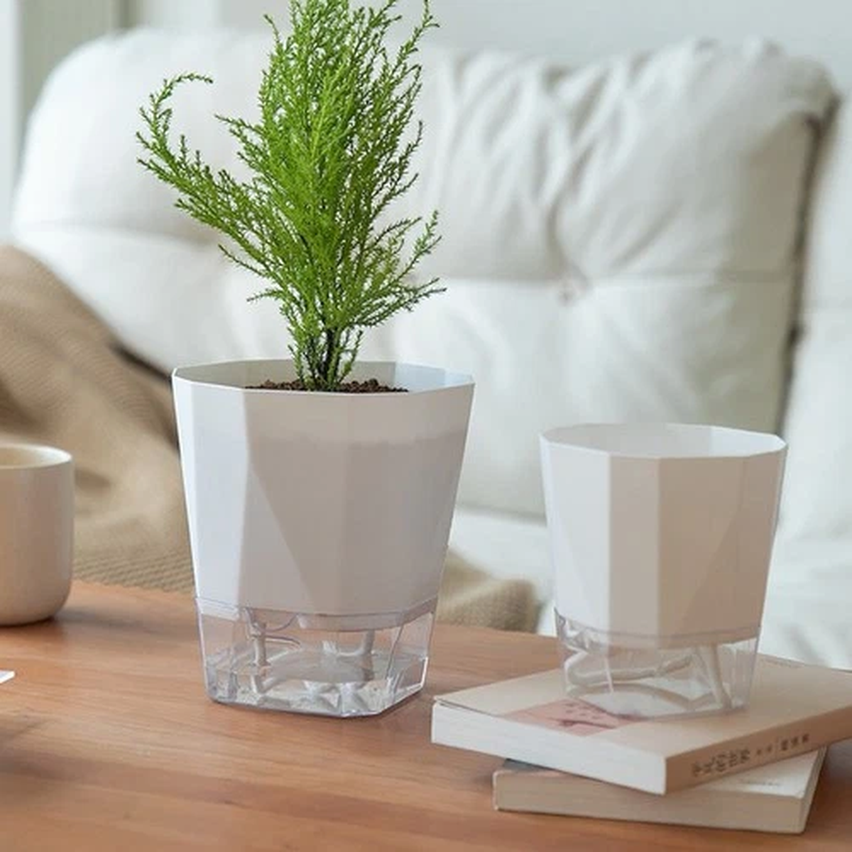 Indoor Flower Pot with Automatic Watering Feature for Hassle Plant Care