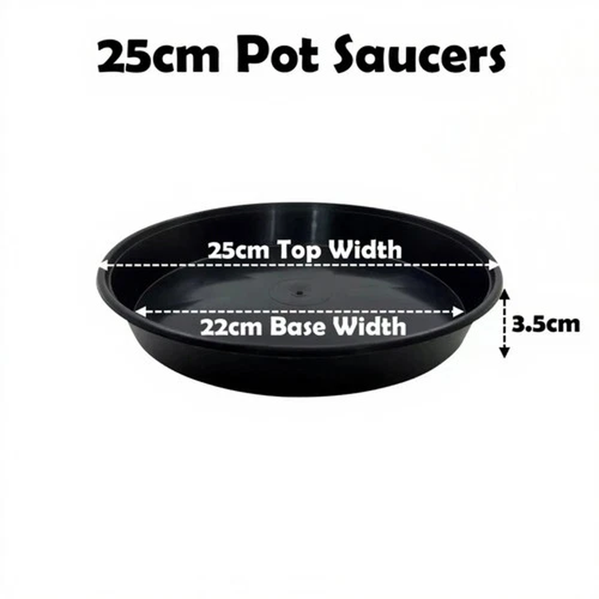 25cm Plant Pot Saucers Round Deep Strong Plastic Base Water Drip Tray Saucer