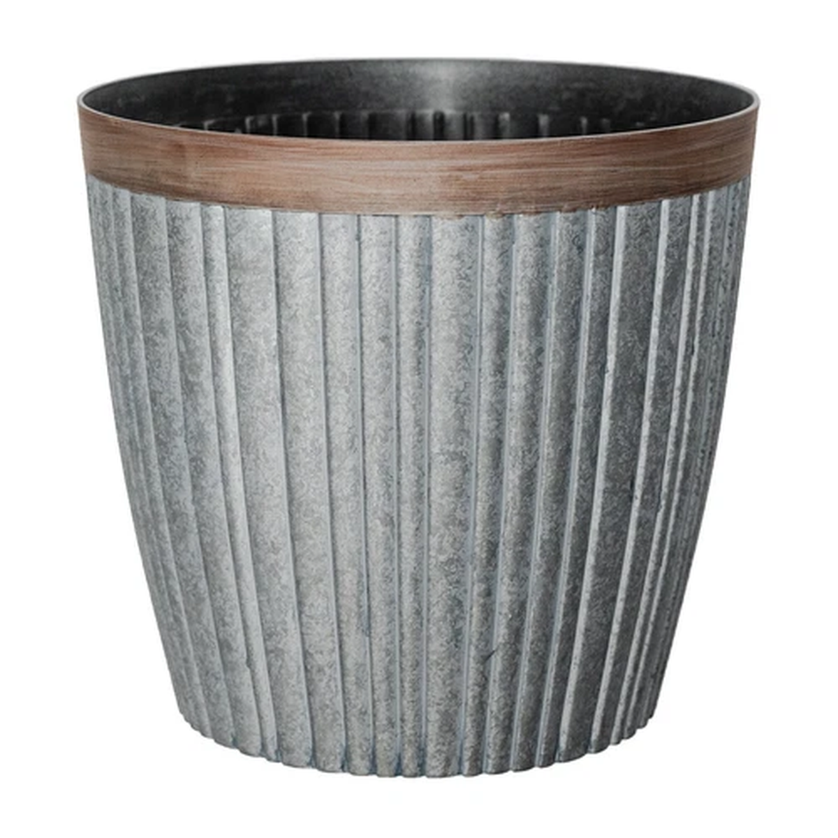 52 Litre Galvanised Large Plant Pot Outdoor Garden Round Plastic Flower Planter