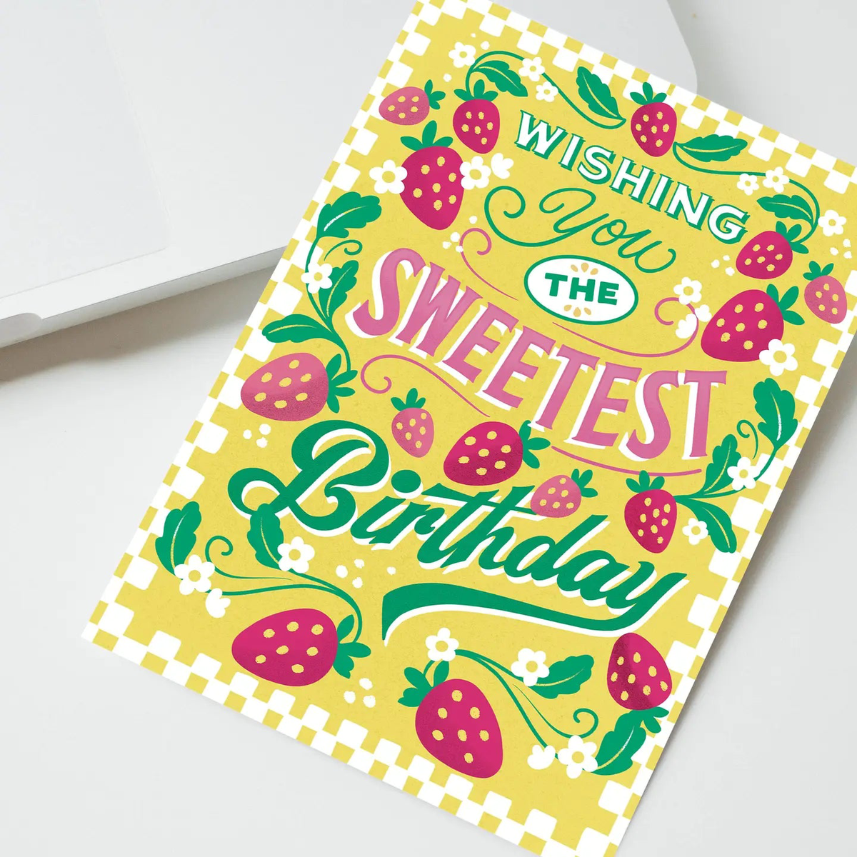 Strawberry Birthday Card - Wishing You the Sweetest Birthday