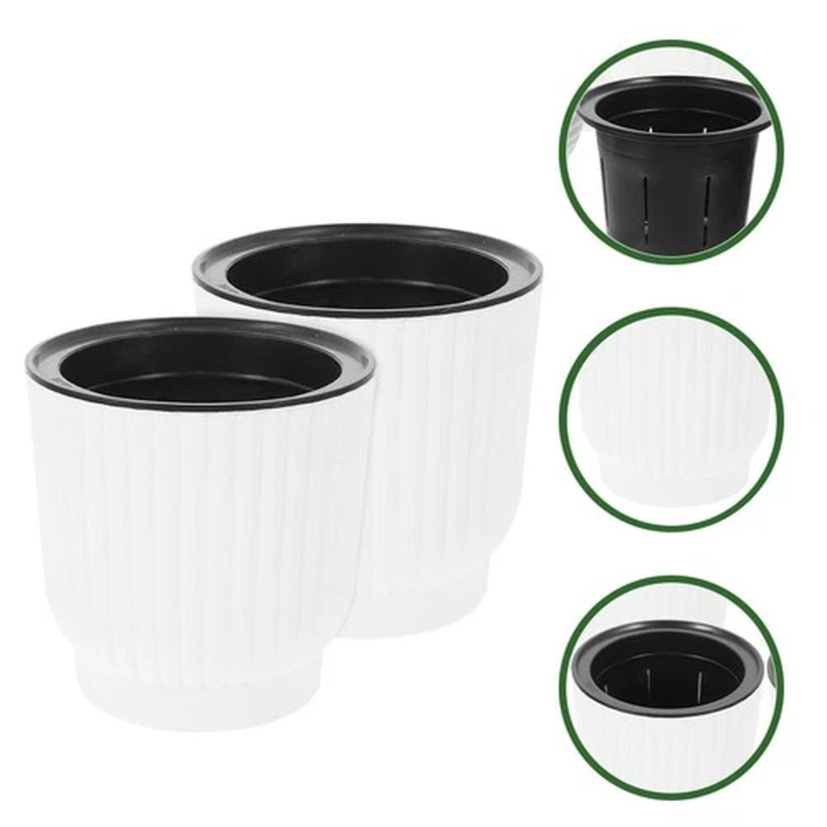 2 Pcs Automatic Water-absorbing Flower Pot Planter Self Watering