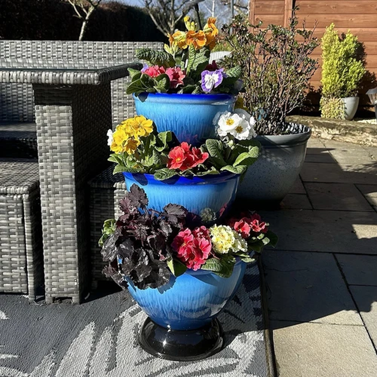 Grumpy Gardener 3 Tier Drip Effect Planter (Blue)