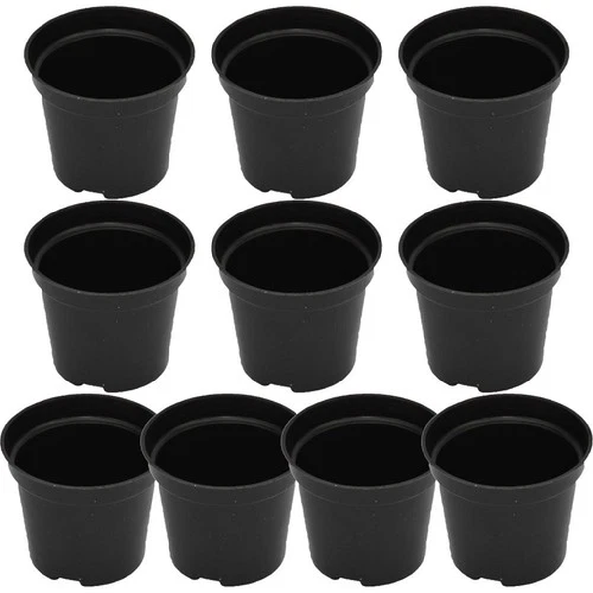 New Plastic Plant Pots Practical 10PCS Black Flower Pot Household Garden
