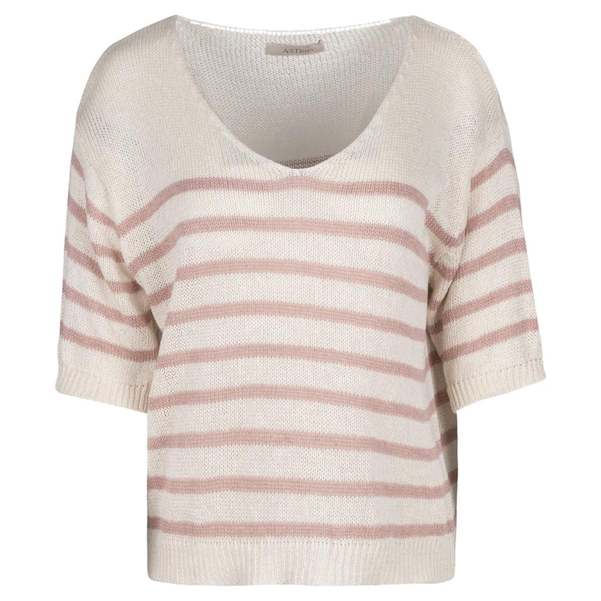 Pretty V Sweater Pink Stripe