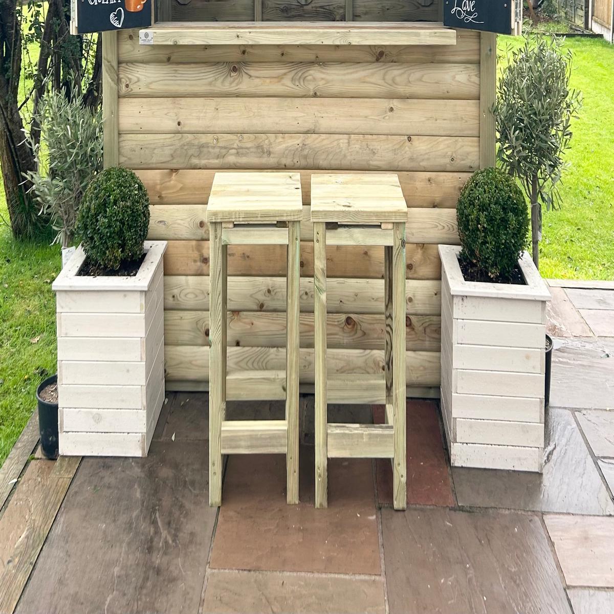 Traditional Garden Bar Stool by Churnet Valley - 2 Seats - BB104