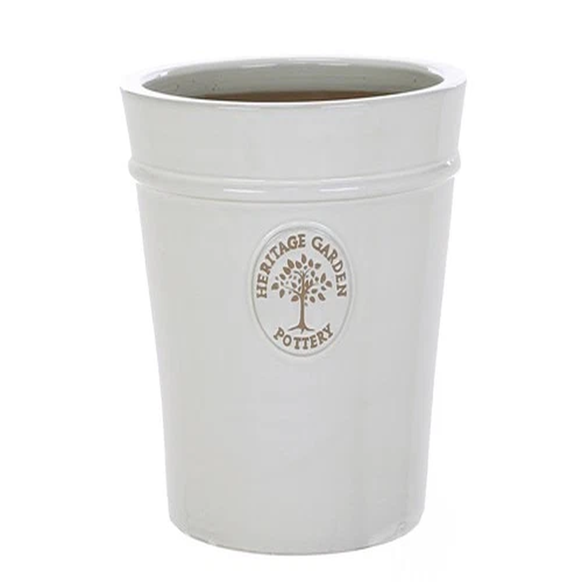 White Heritage Garden Ceramic Planter Plant Flower Pot Frost Proof - Grey Tint