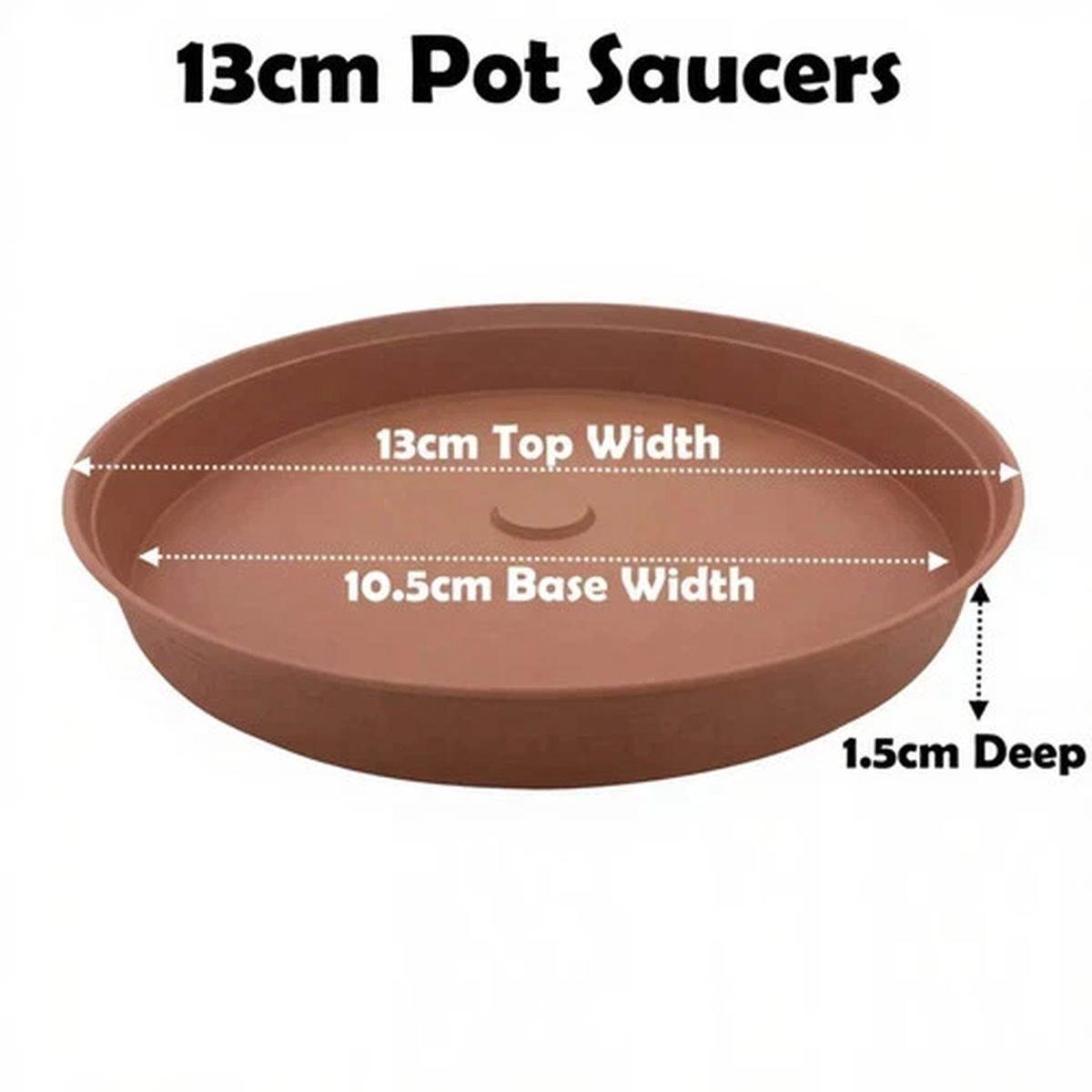 13cm Plant Pot Saucer Drip Watering Tray Deep High Sided Heavy Duty Strong Rigid