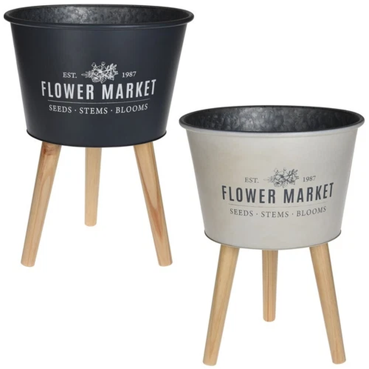 Metal Plant Pot with Legs Planter Stand Home Garden Flower Decor Display Holder