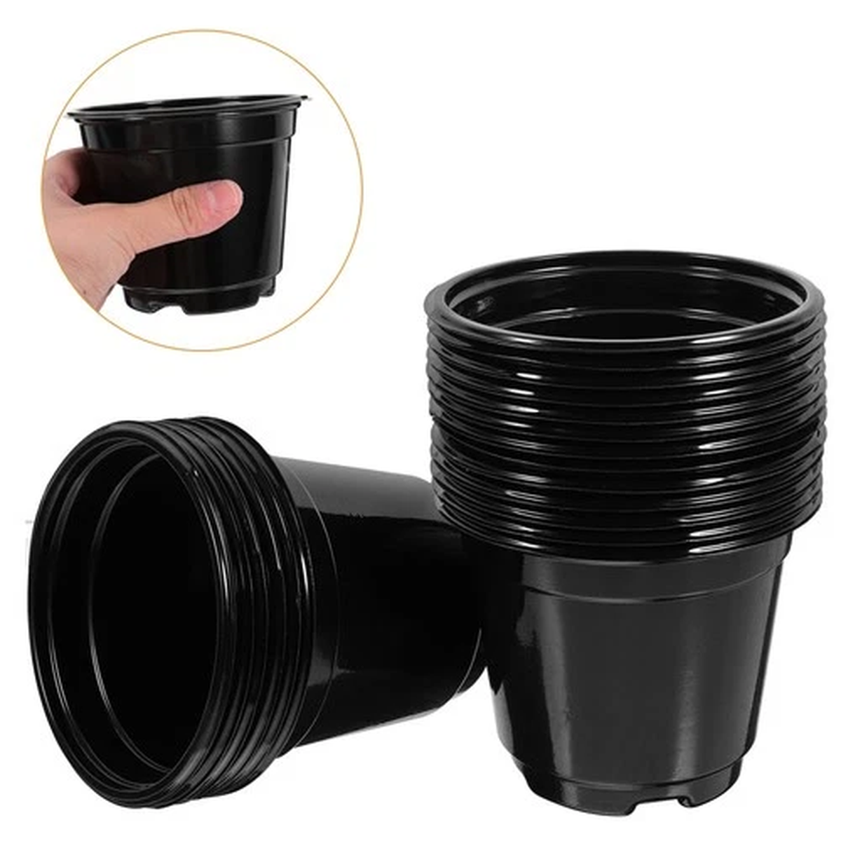 20 Pcs Plastic Planting Pot Planters Nursery Horticultural Flowerpot