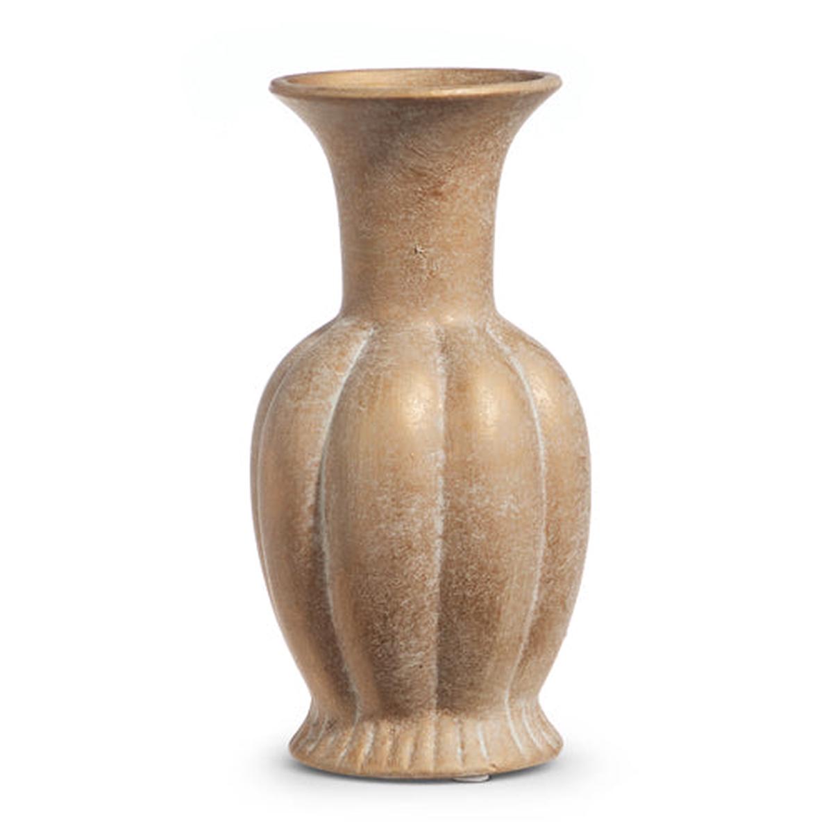 10" RIBBED GOLD VASE