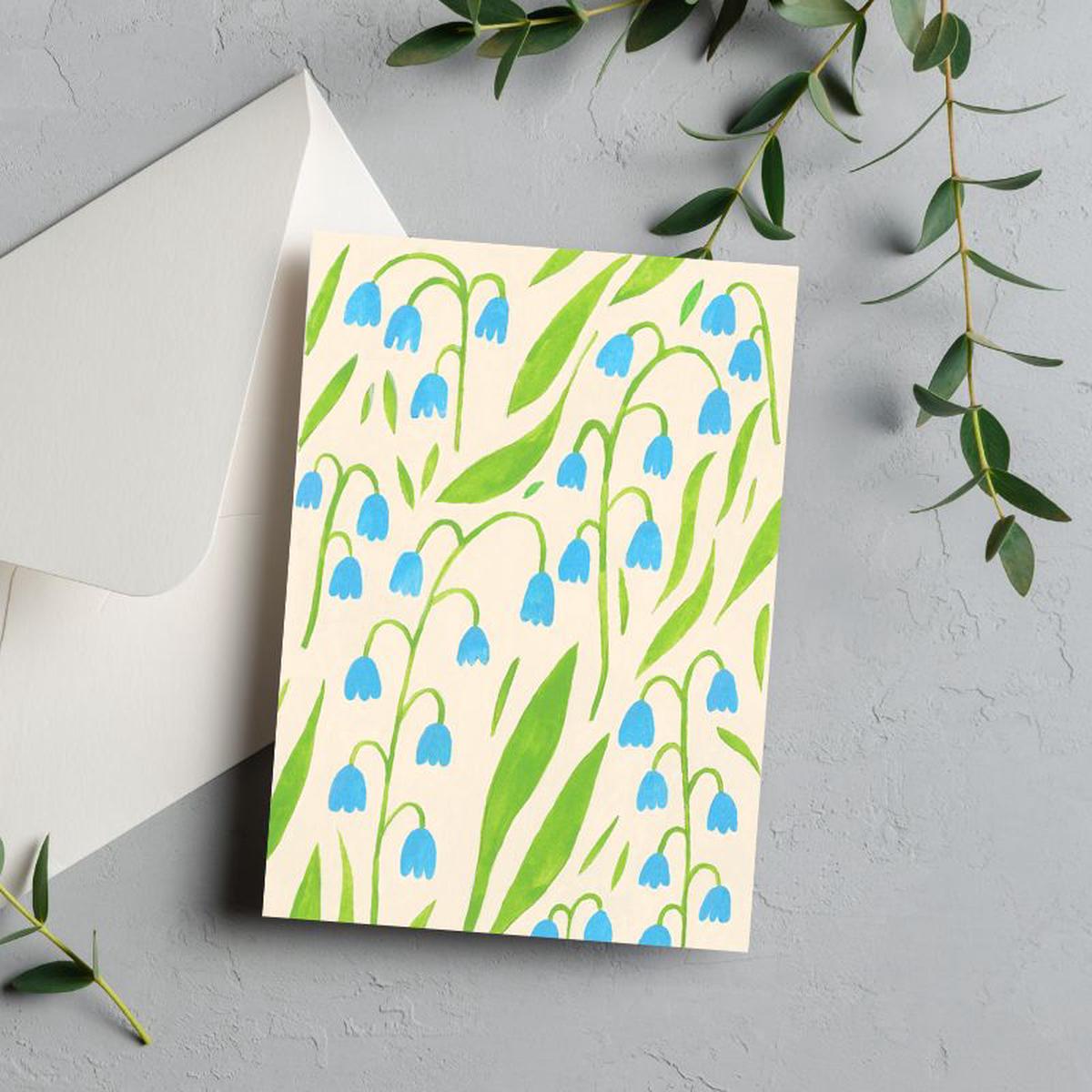 Greeting Card - Bells Blue