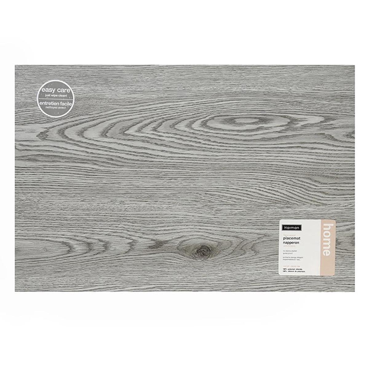Placemat Faux Wood Ash 12 x 18