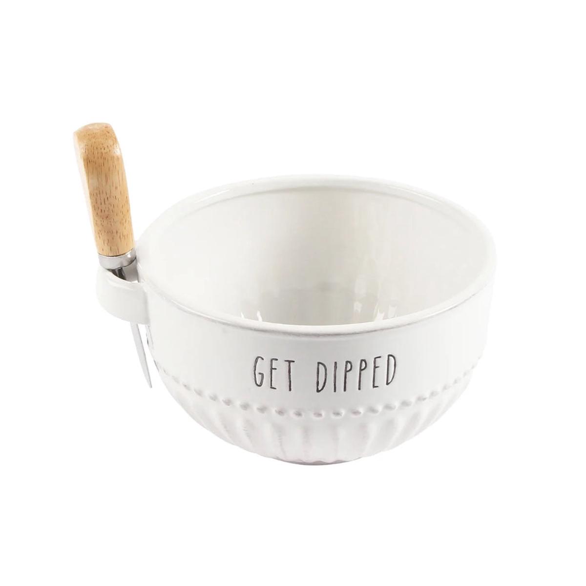 Get Dipped Bowl with Spreader White