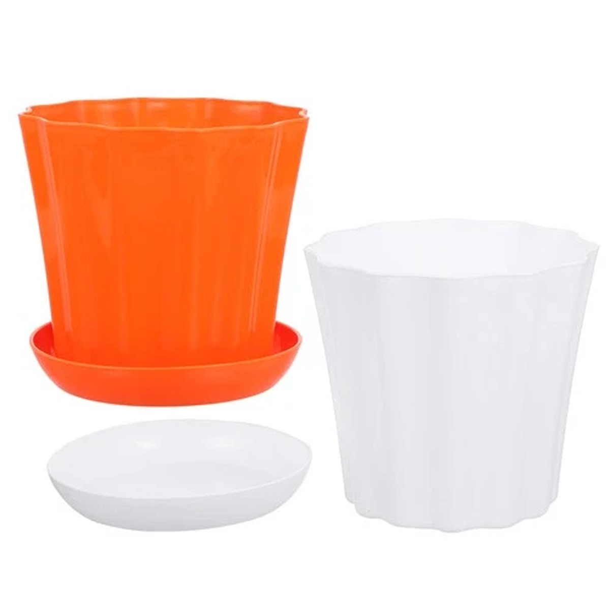 2 Sets Wavy Edge Flower Pot Plastic Flowerpot Household Plant Container