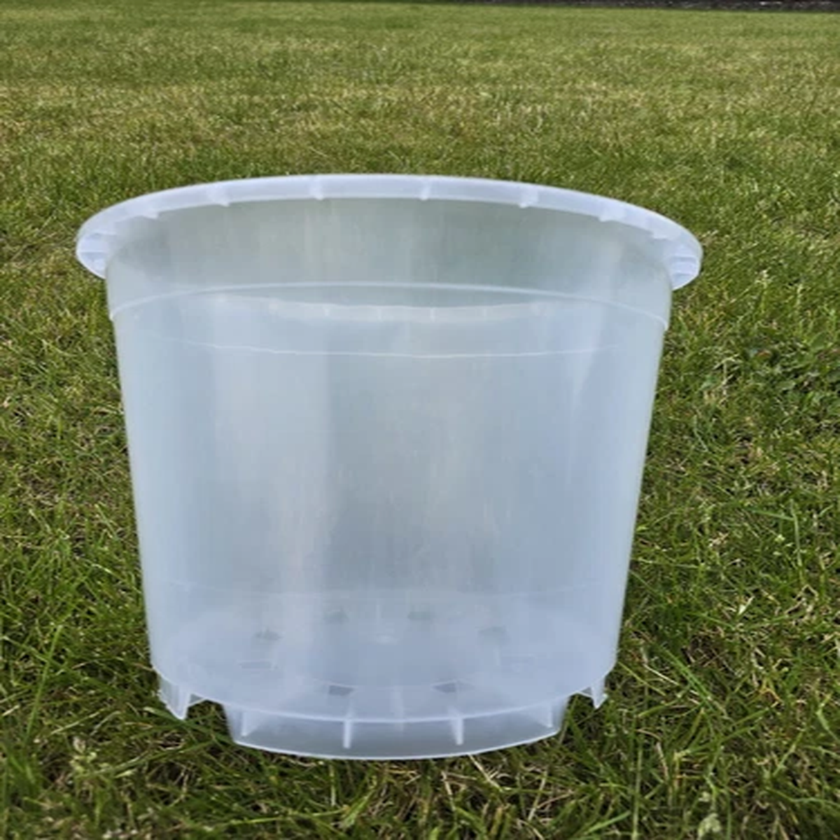 3 x 24cm DIAMETER  EX LARGE  CLEAR  STRONG  PLASTIC ORCHID POT,  PLANT POTS
