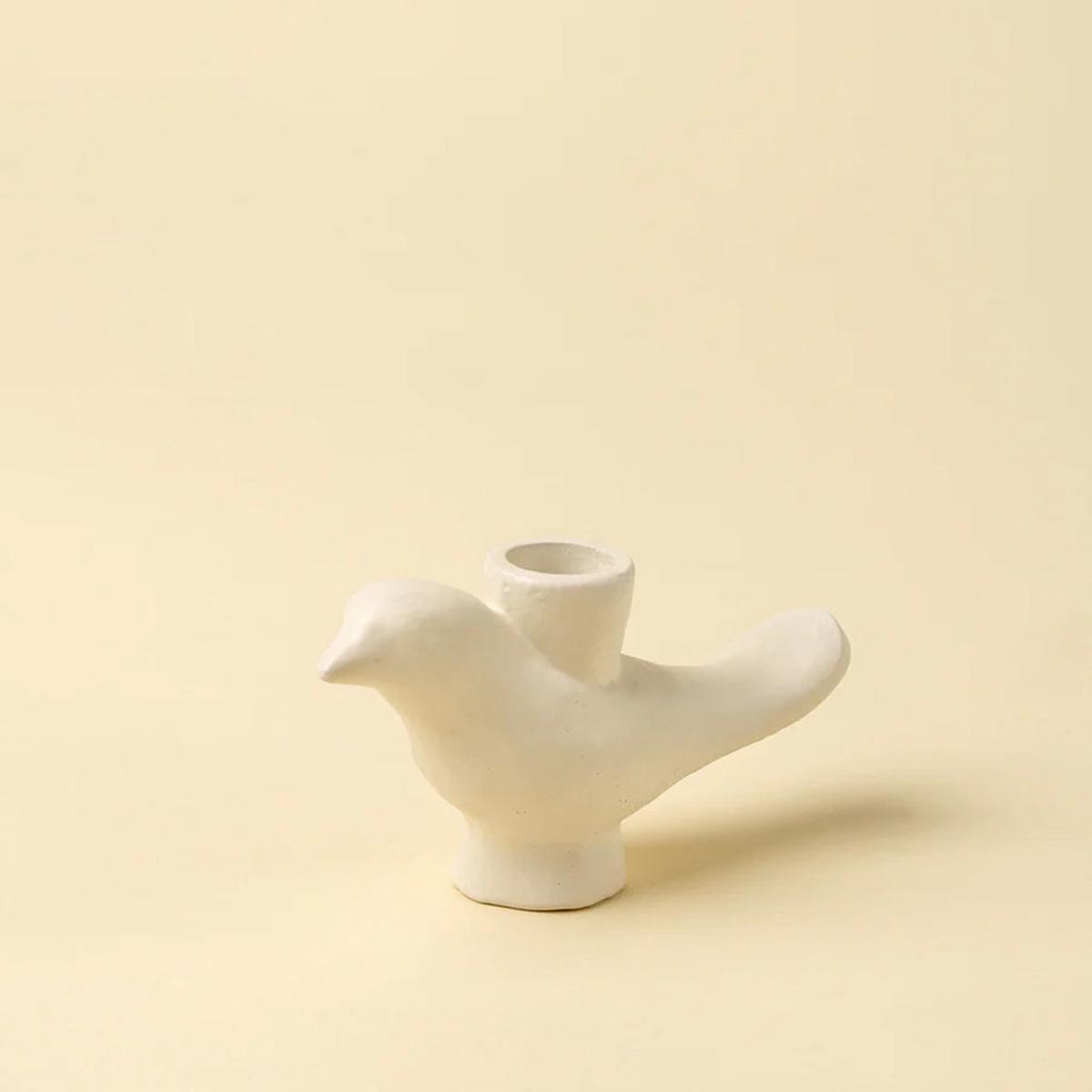 Wren Candle Holder Ivory