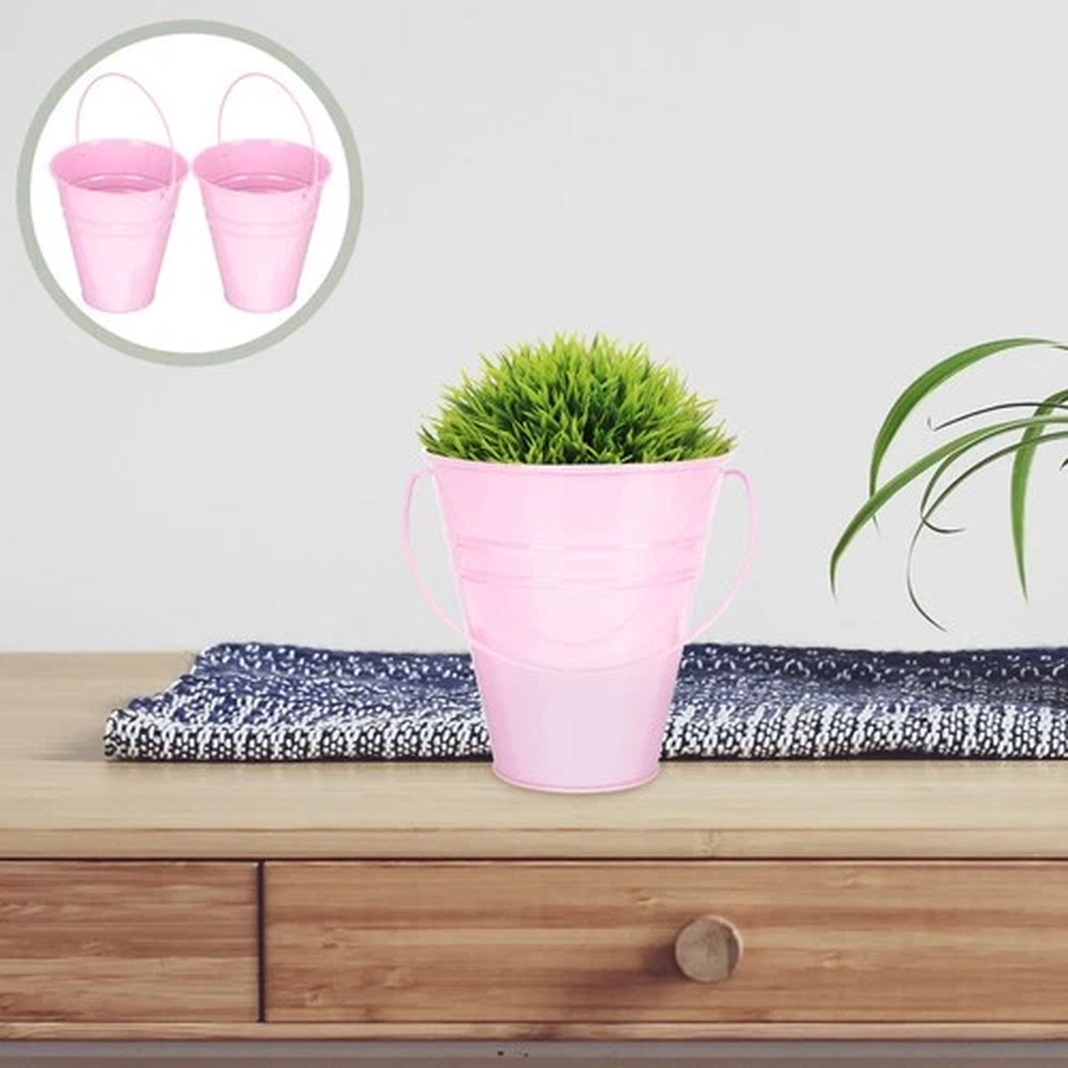 2 Pcs Iron Flower Planter Household Pot Retro Personality Ornament