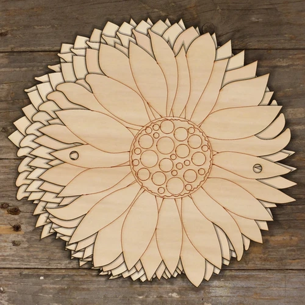 10x Wooden Sunflower Flower Head Craft Shape 3mm Ply Plants Garden Nature