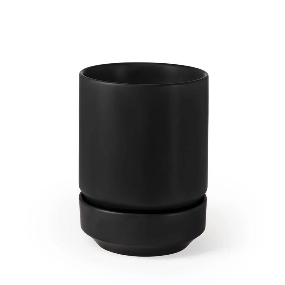 10" Round Two Planter - Black