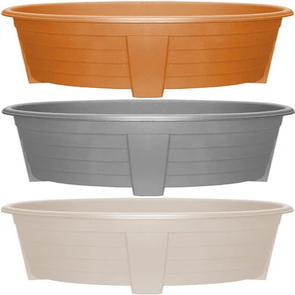 55cm Oval Trough Planter Large Long Outdoor Garden Plastic Flower Herb Plant Pot