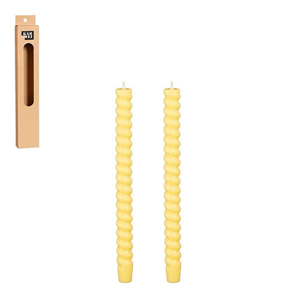 Candle Dinner Twist Yellow 11" Set of 2