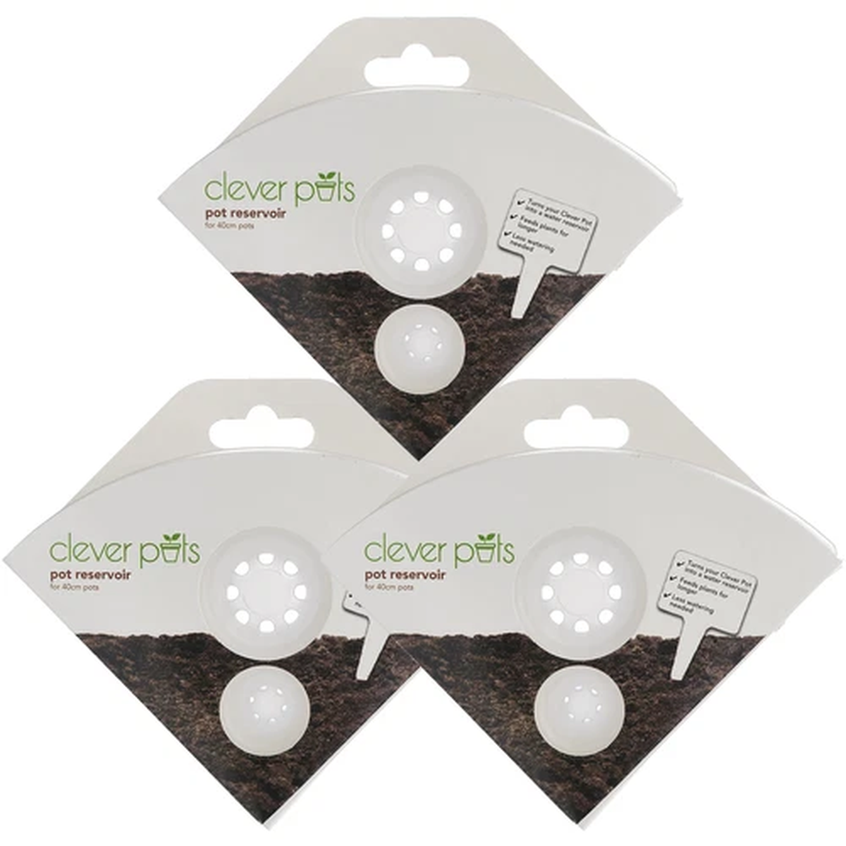 Clever Pots Plant Pot Reservoir Reduces Water Waste 40cm x3