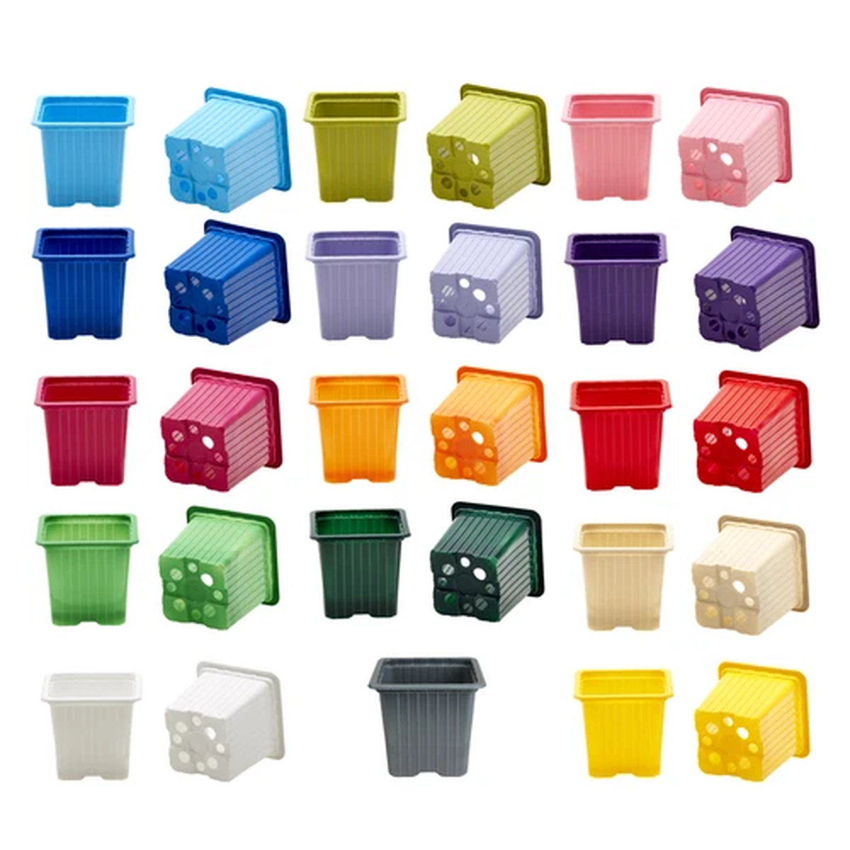 7cm Square Coloured Plastic Plant Pots Strong Small Seed Flower Nursery Pot x100