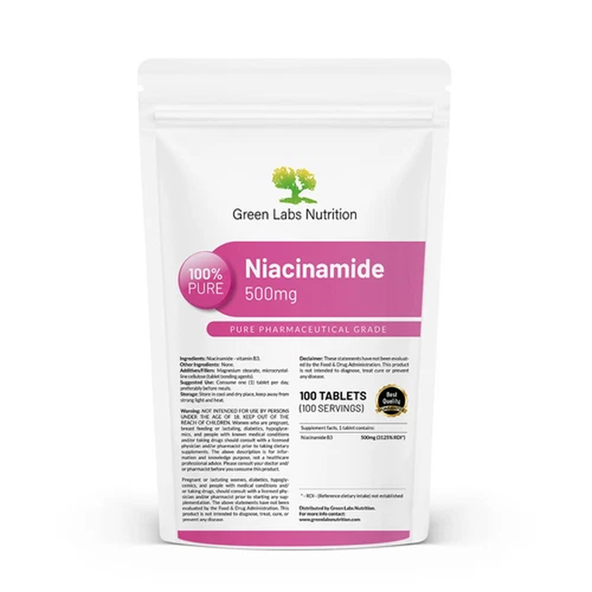 Vitamin B3 Niacinamide 500mg Tablets  Skin, Energy, Metabolism & Nerve Support