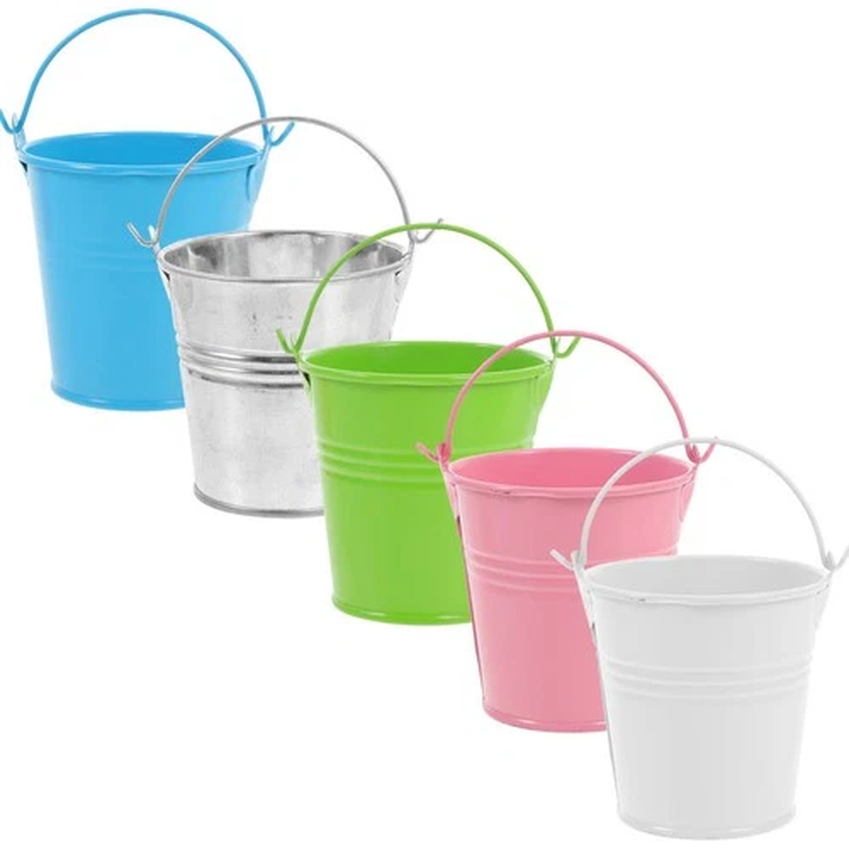 5pcs Metal Flower Pot Compact Iron Plant Pot Planter Living Room Balcony Garden