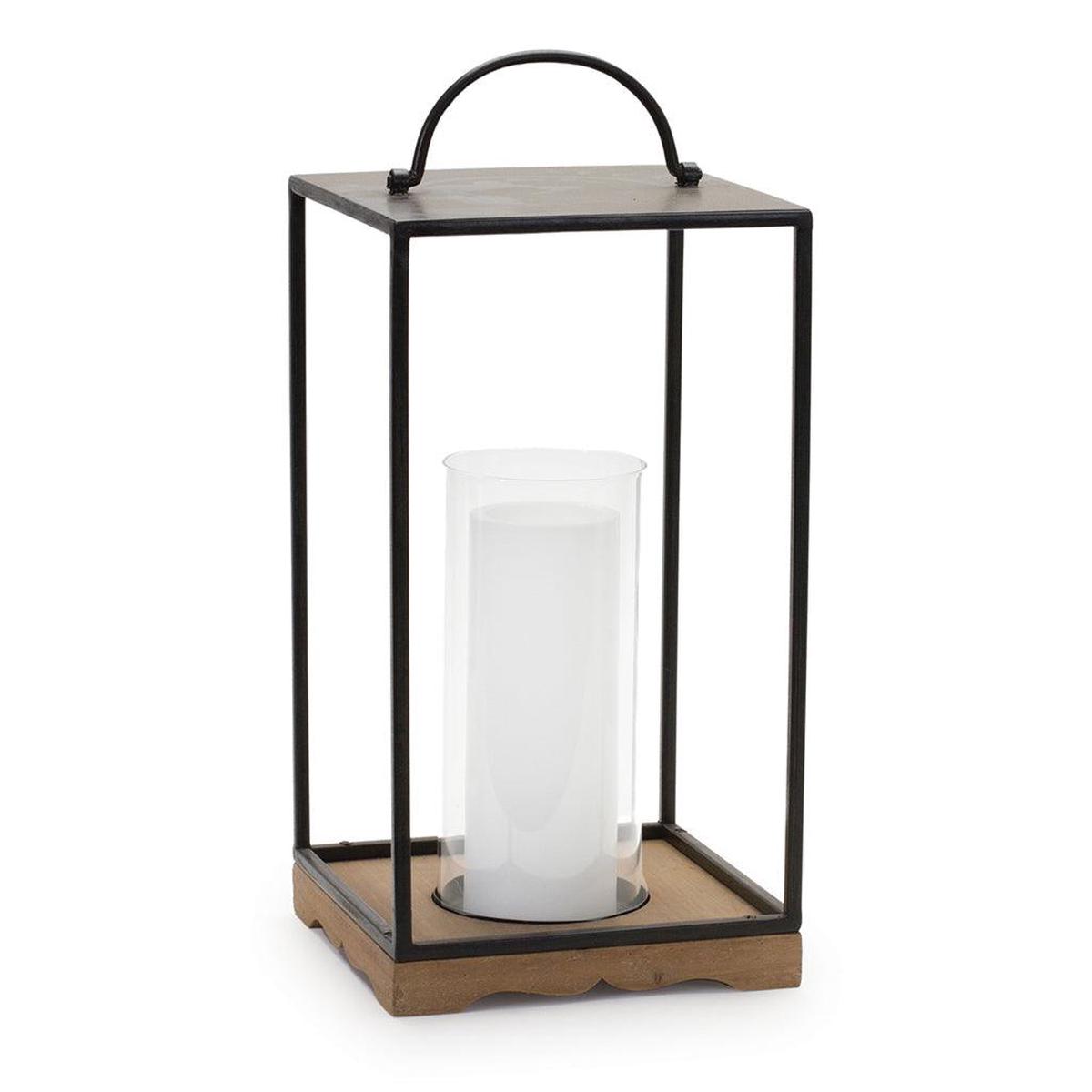 Candle Holder 17.5" Wood/Iron