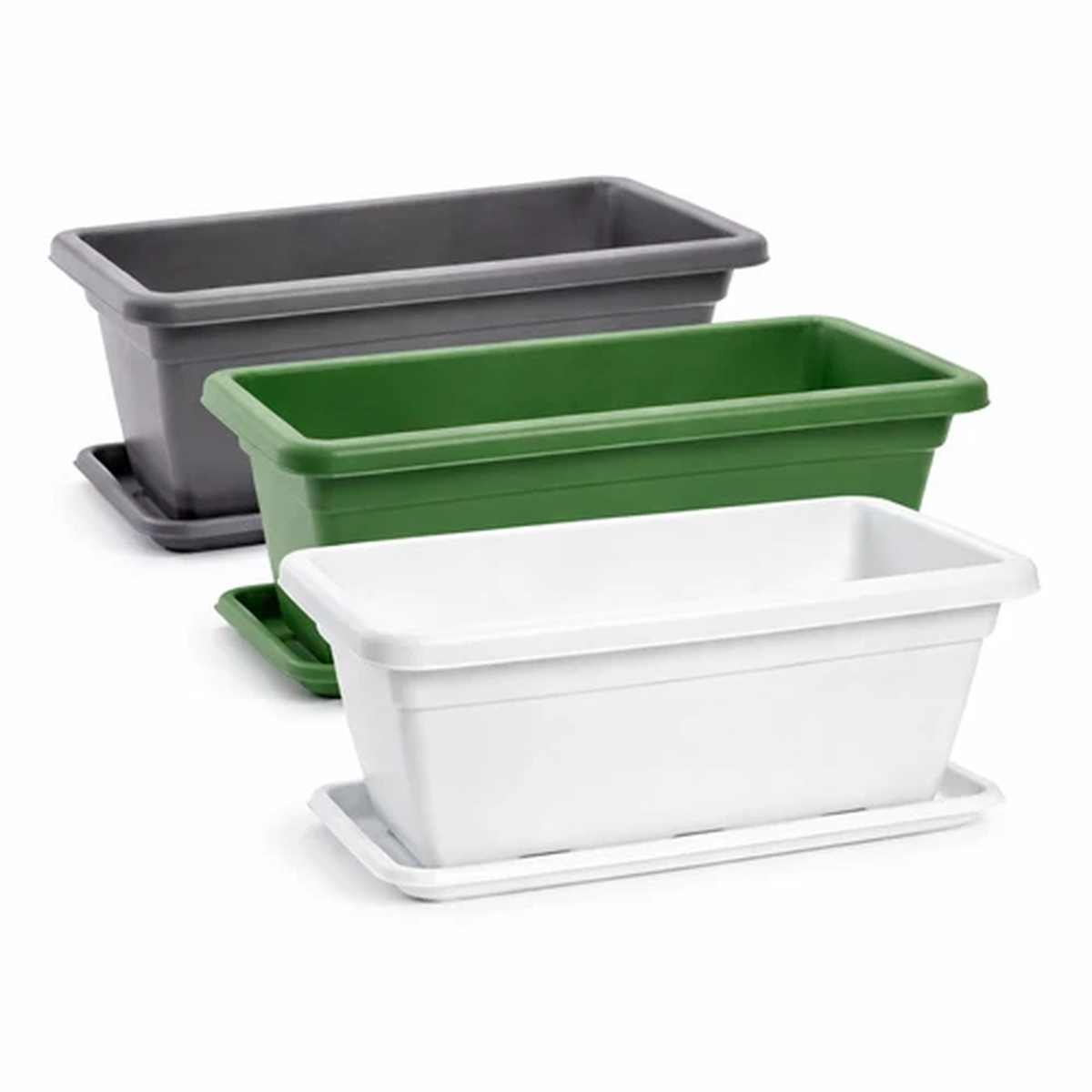 Large Trough Plant Pot Garden Plastic Planter Optional Saucer 60 80 100cm Long