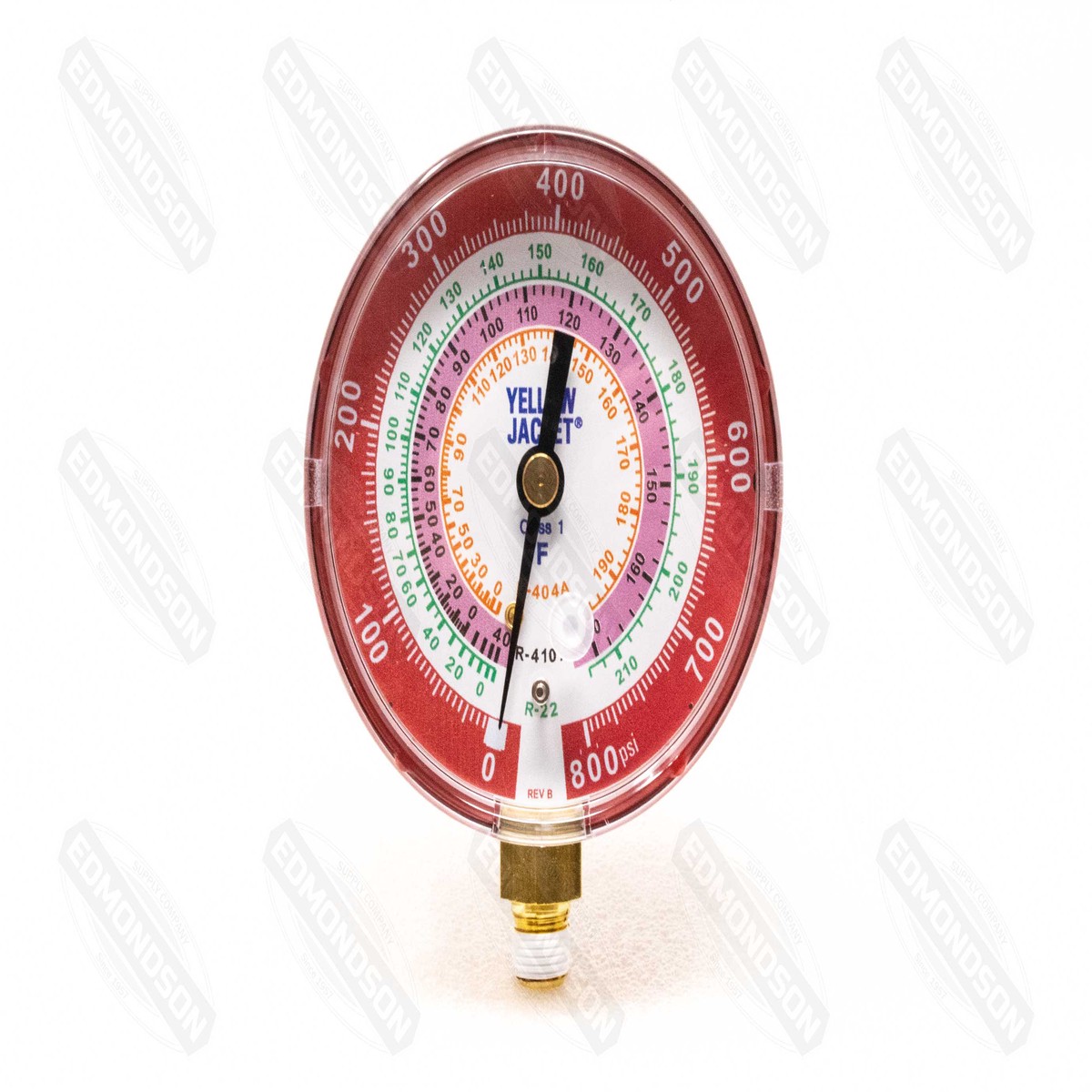 Yellow Jacket 49137 3-1/8" Dry Manifold Gauge, Red, 0-800 psi, R-22/404A/410A