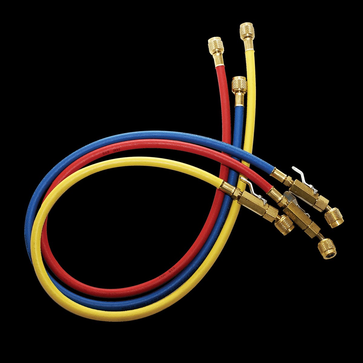 JB Industries CCLBV-72 Kobra 72" Charging Hose (RYB) 3-Pack, with Ball Valves