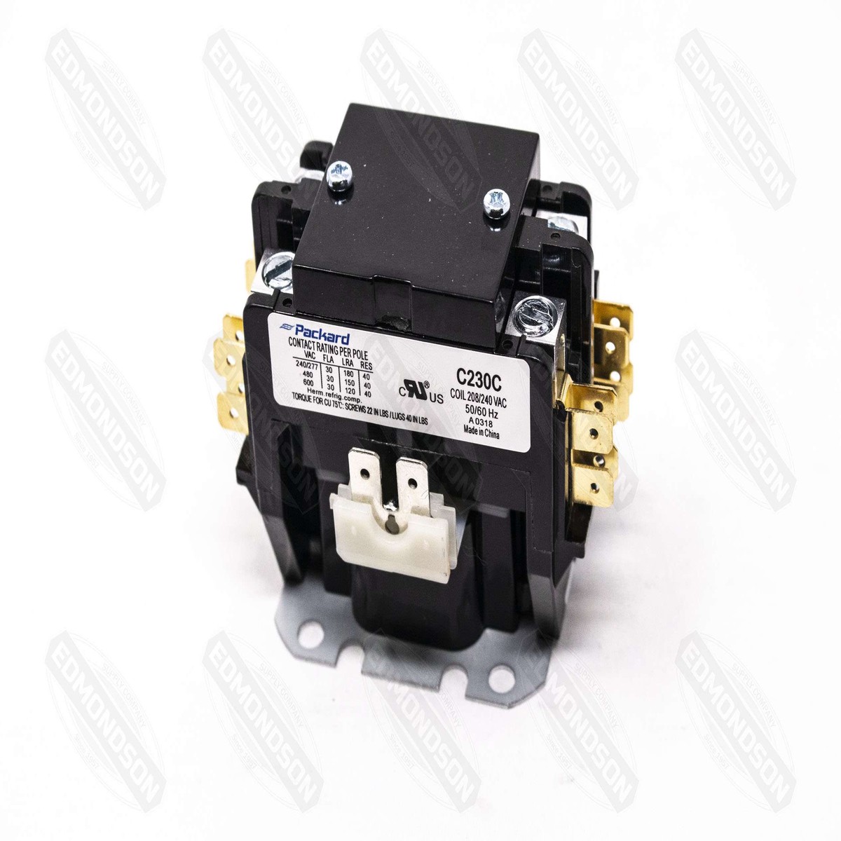 Packard C230C Contactor 2 Pole 30 AMPS 208/240 Coil Voltage