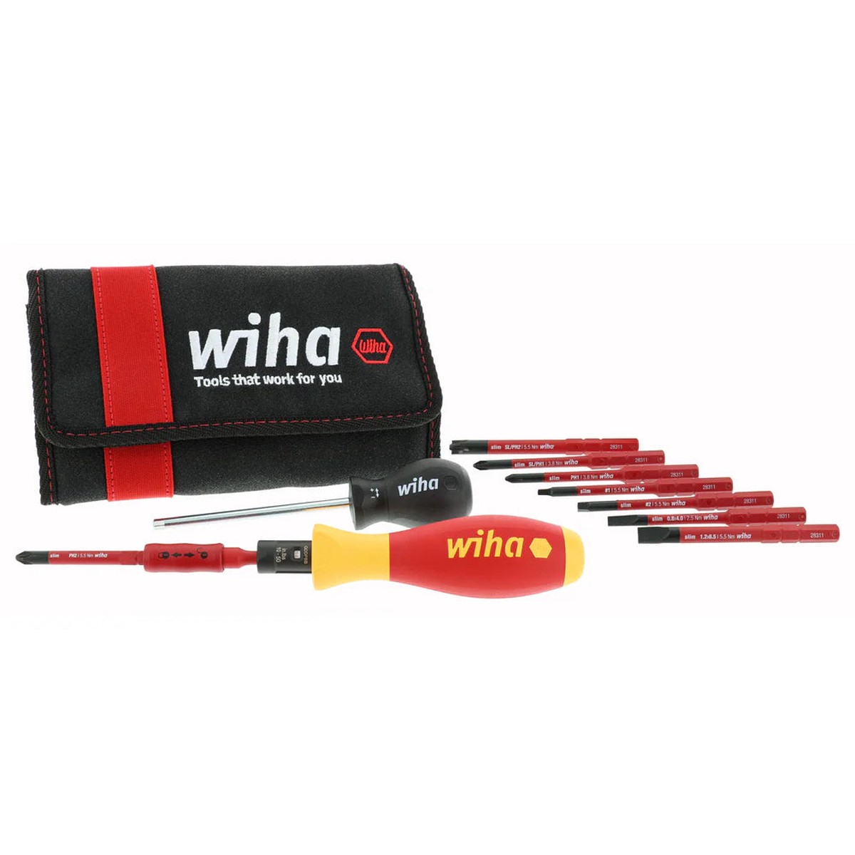 Wiha Tools 28789 11-Piece Insulated TorqueVario-S (10-50 In/lbs) and SlimLine Blade Set