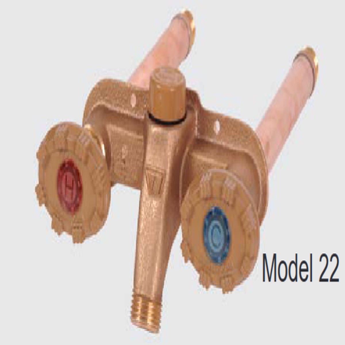 Woodford 22CP-8-MH Model 22 Freezeless Hot and Cold Wall Faucet, 1/2" MPT x 1/2" Sweat, 8-Inch, Metal Handle, Horizontal Mount