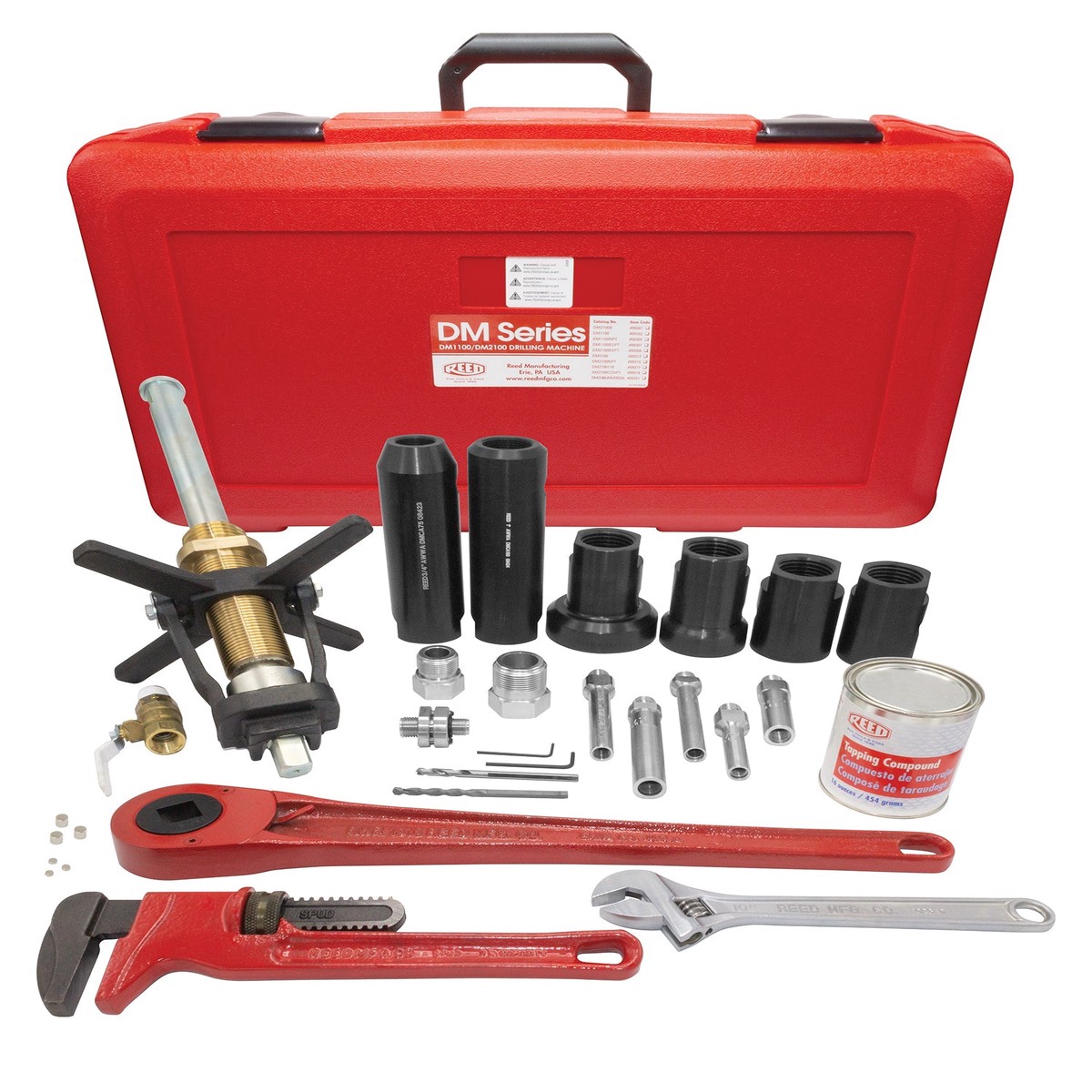 Reed Mfg DM2100UNIVERSAL 3/4" - 2" AWWA & NPT Drilling Machine Kit
