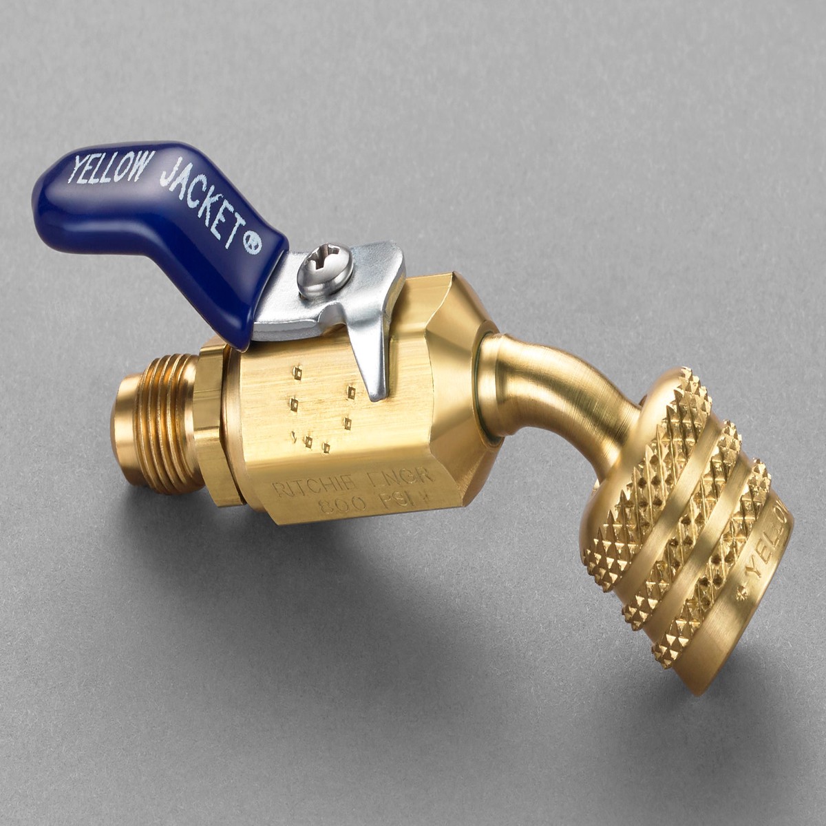 Yellow Jacket 93867 Ball Valve Hose Adapter, LH FFL to RH MFL, 45