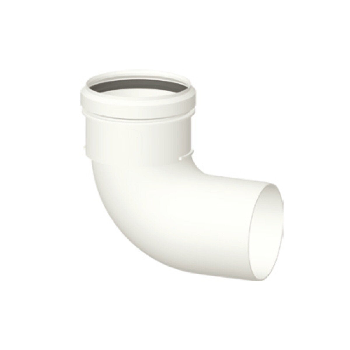 90 bend for condensing boiler fumes outlet diam. 80mm. m/f in pp