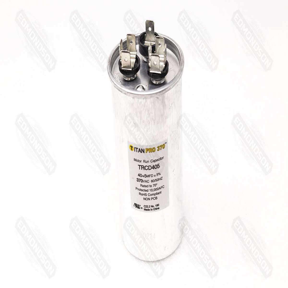 Packard Titan PRO TRCD405 Run Capacitor 40+5 MFD 370 Volt Round