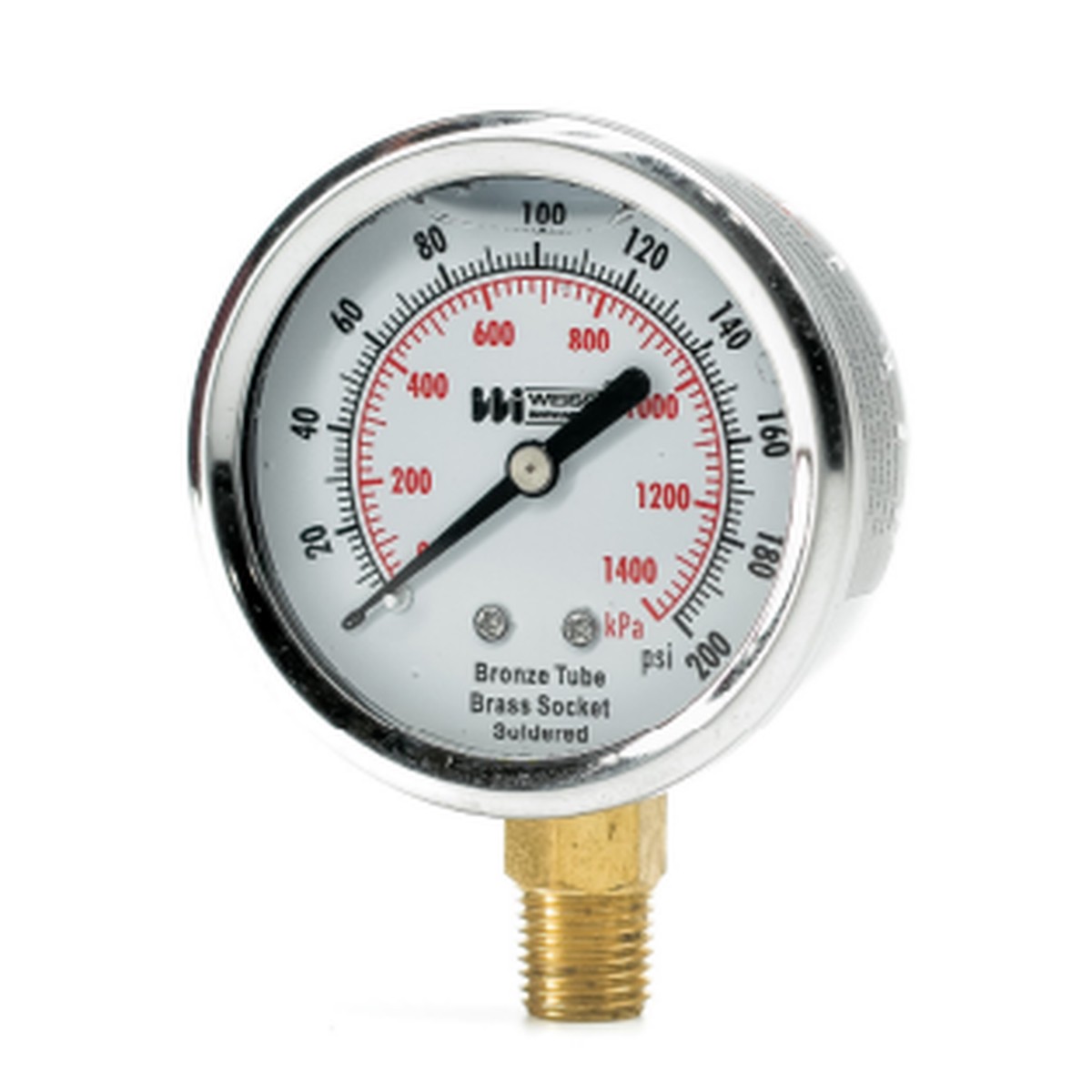 Weiss Instruments LF251-10000-4L 2.5" Liquid Filled Pressure Gauge, 0-10,000 psi, 1/4" NPT