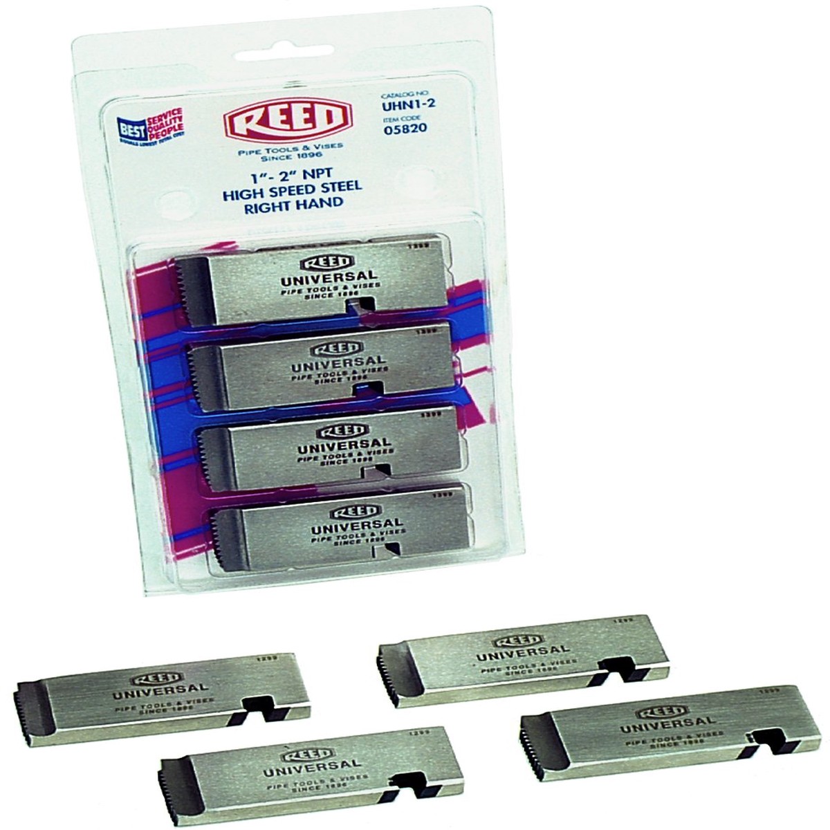 Reed Mfg UHS1/2-3/4 Universal Die Set, 1/2" - 3/4" NPT HSS for Stainless Steel