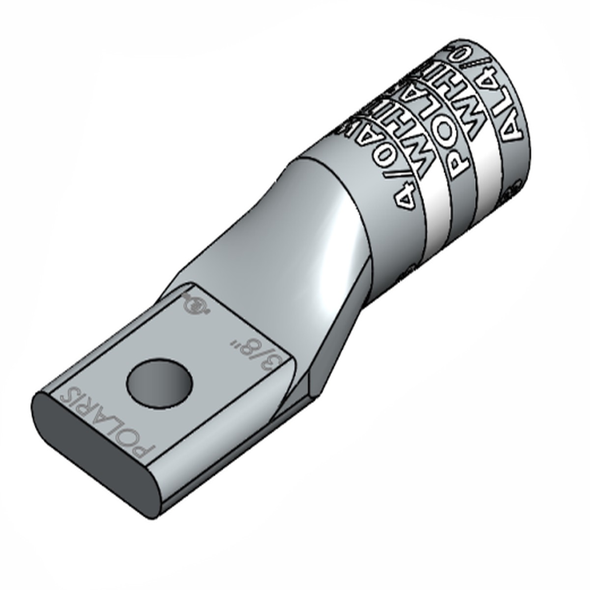 NSI AL4/0-38 Single-Hole Aluminum Barrel Compression Lug, 4/0 AWG, 3/8 Mount, AL/CU