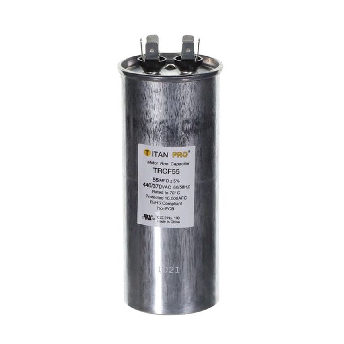 Packard TRCF55 TITAN PRO Run Capacitor 55 MFD 440/370 Volt, Round