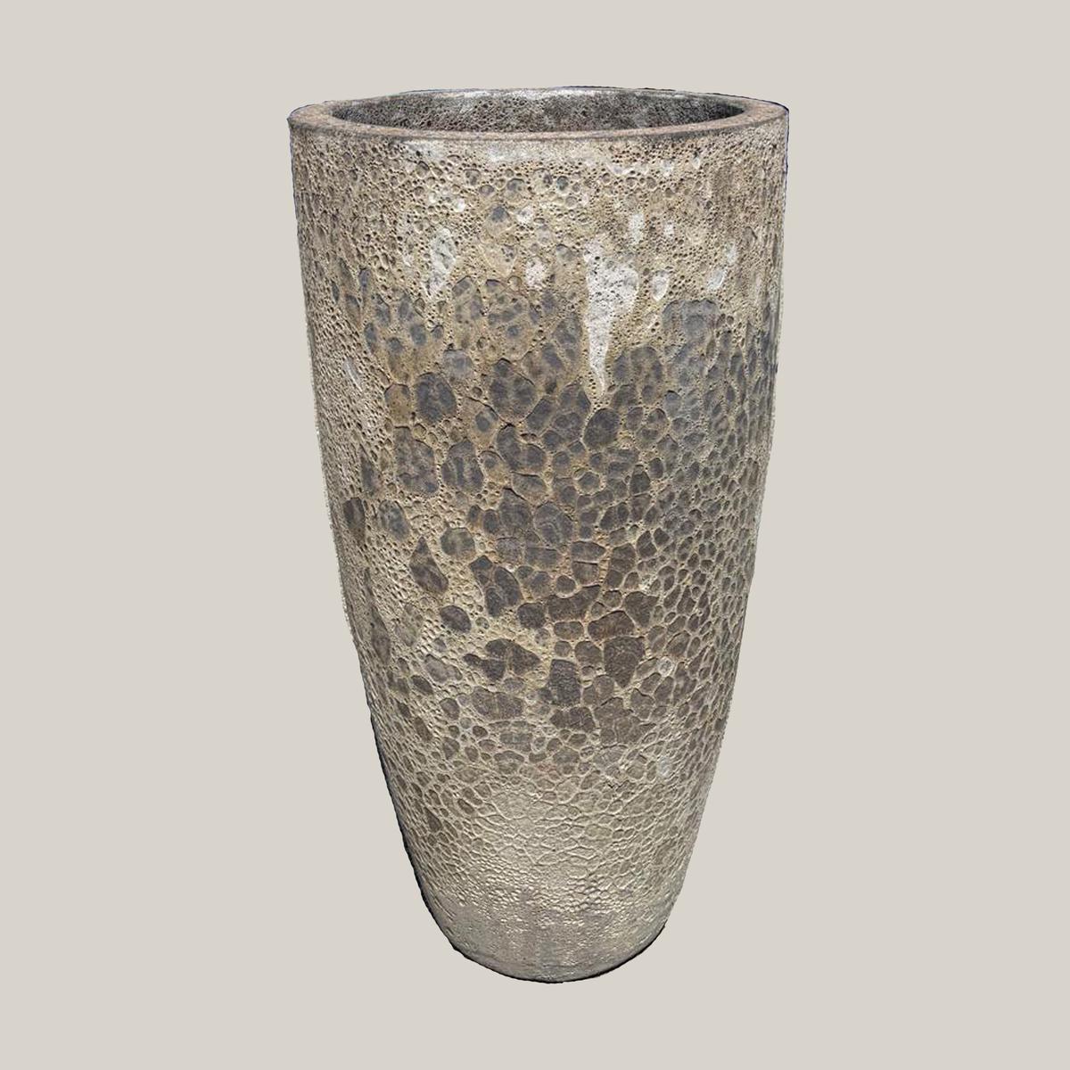 6036H84 - White Coral Tapered Cylinder Planter - 11" x 11" x 22" / Foam White | White Coral