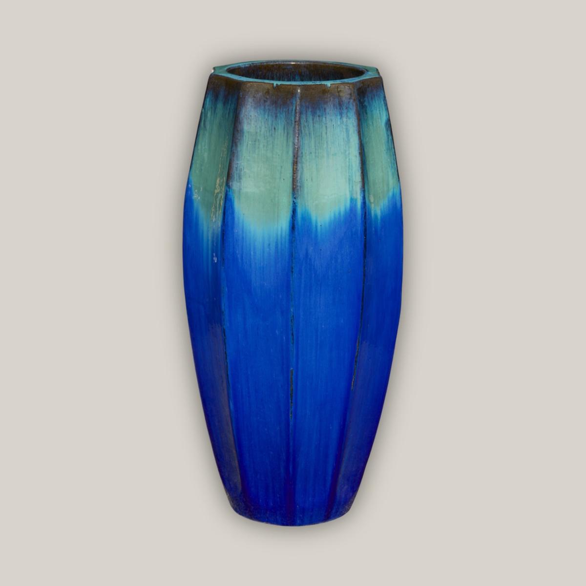 6078H52 - Turquoise/Blue Star Fruit Planter - 18" x 18" x 33" | Turquoise/Blue | Ceramic